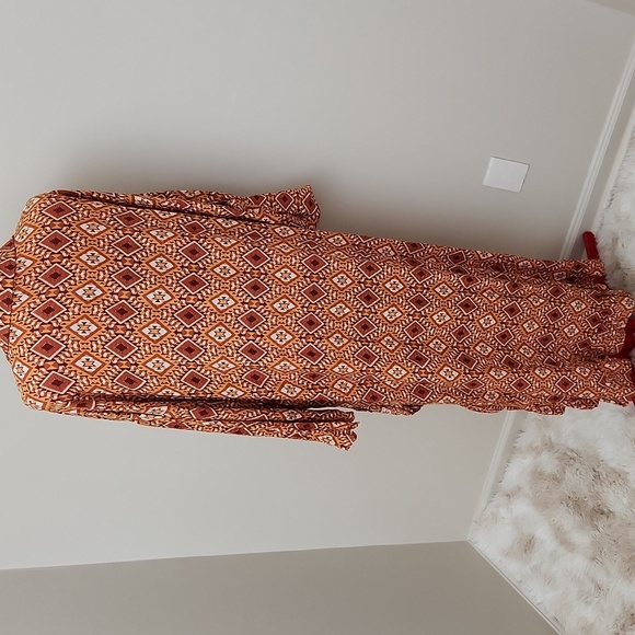 LAST QUEEN paris long sleeve dress abstract browns - Picture 8 of 15